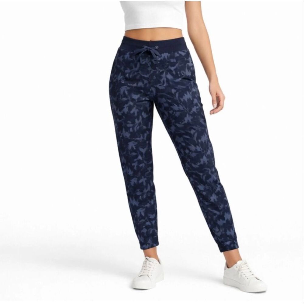 Athleta Joggers Trekkie North Pants NEW Ethereal Bloom Cottage Blue Size 10